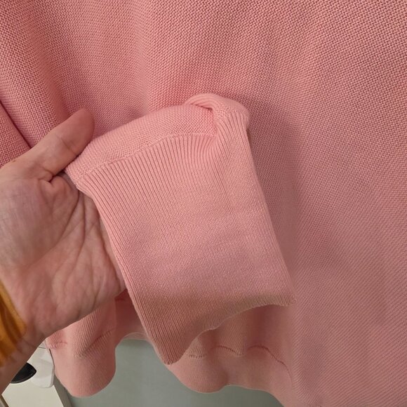 Lacoste Women’s Pink Cotton Crewneck Sweater – Size 40 – Classic Crocodile Logo - Picture 7 of 10